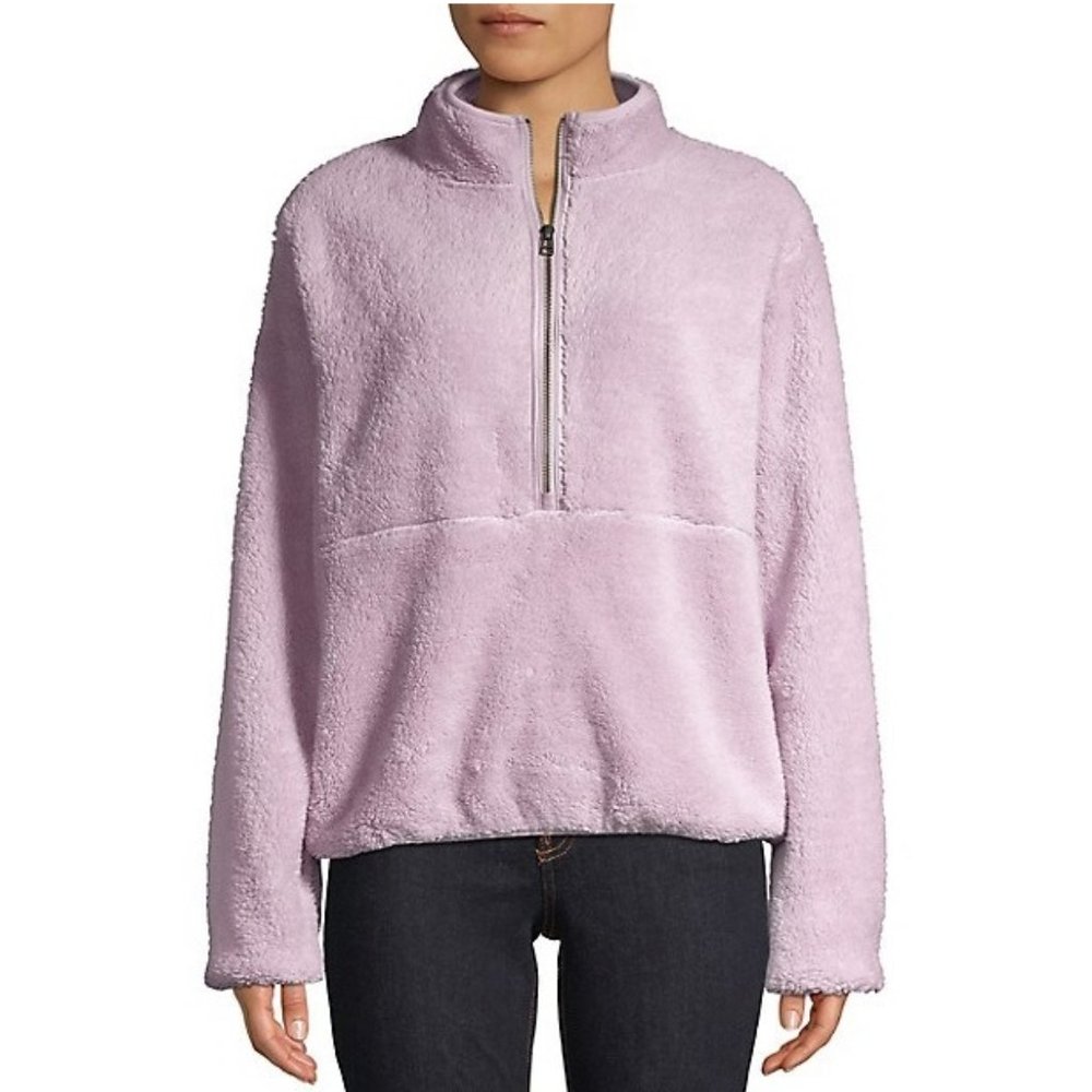 Core Life Quarter-Zip Faux Shearling Pullover